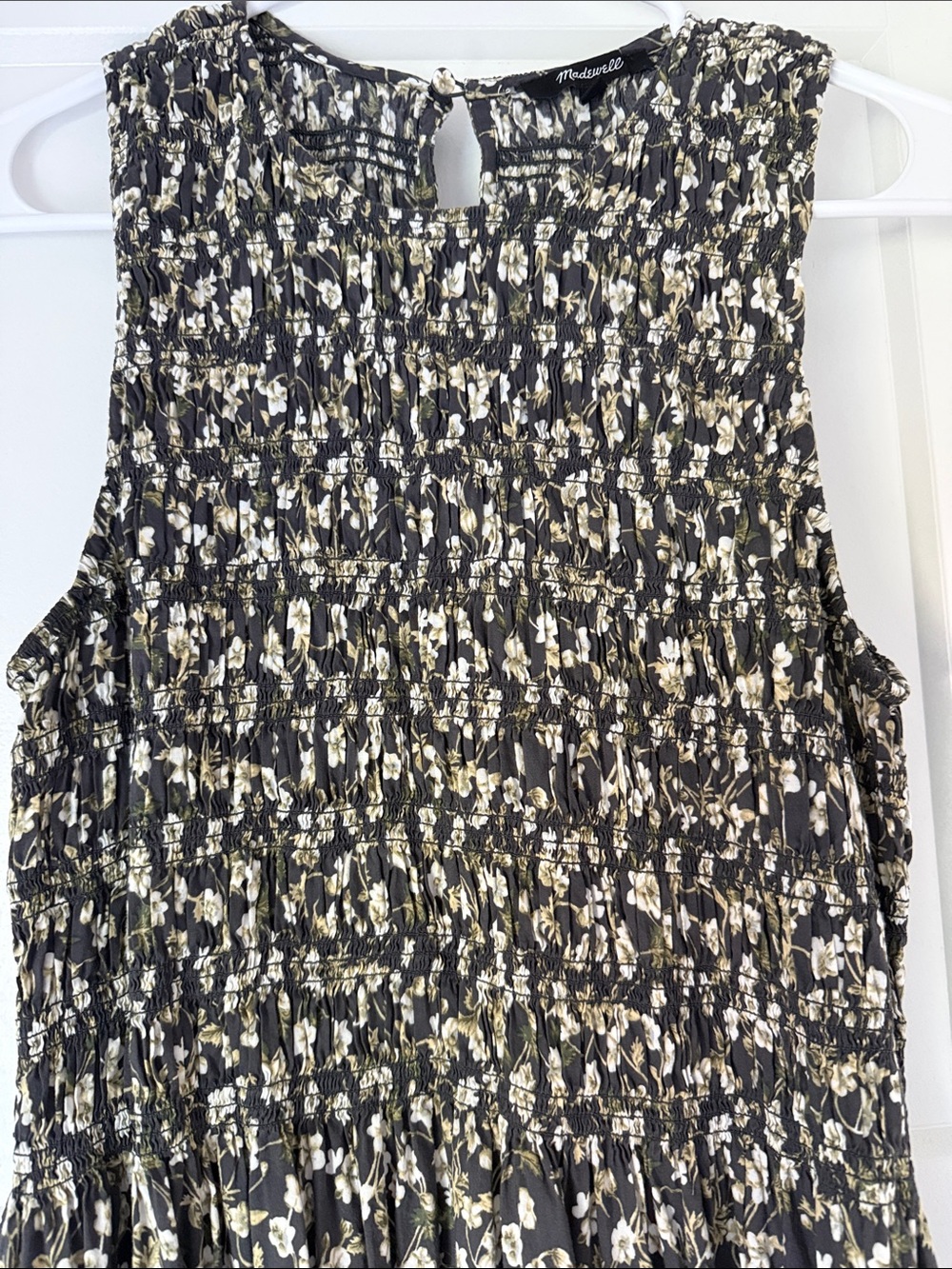 Madewell Blue/Green Floral Smocked Maxi Dress - Picture 3 of 6